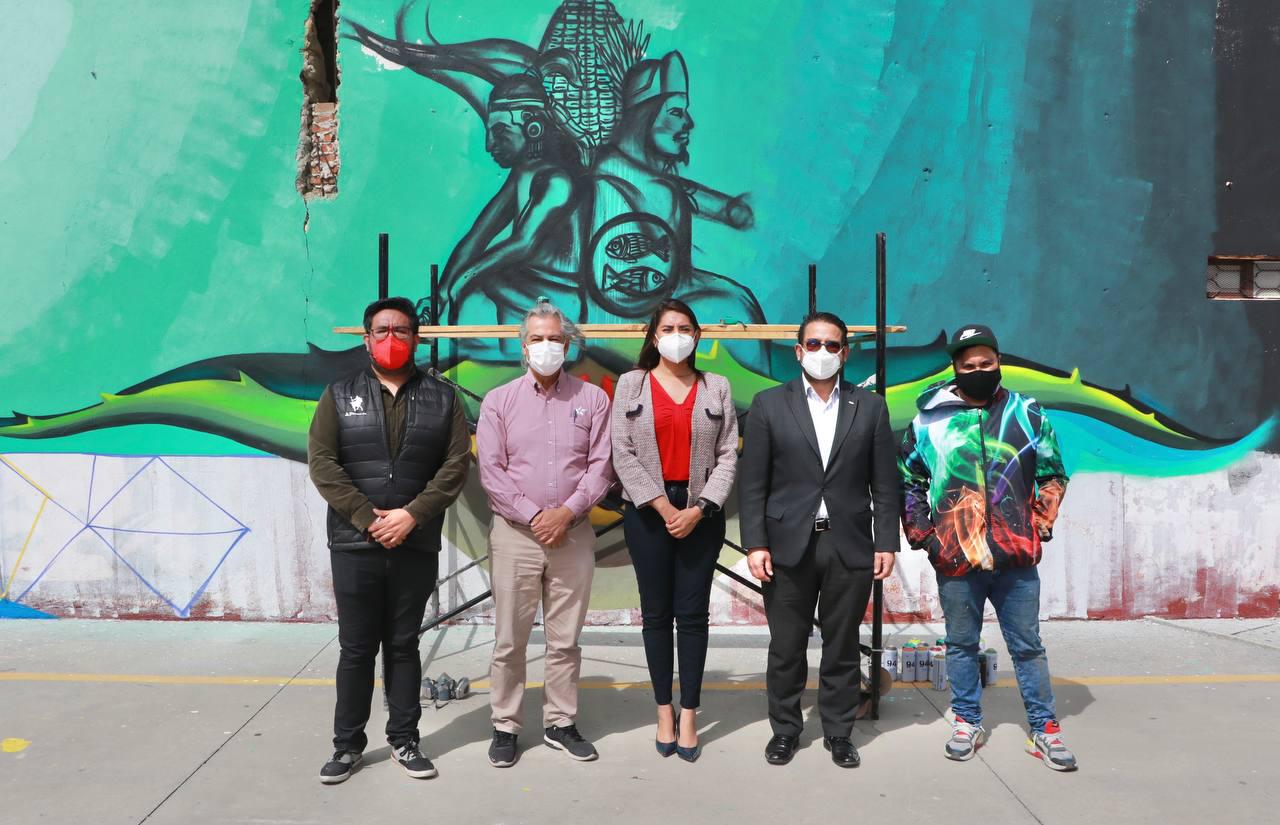 Alvarado inicia realización del mural Identidad Huejotzinga