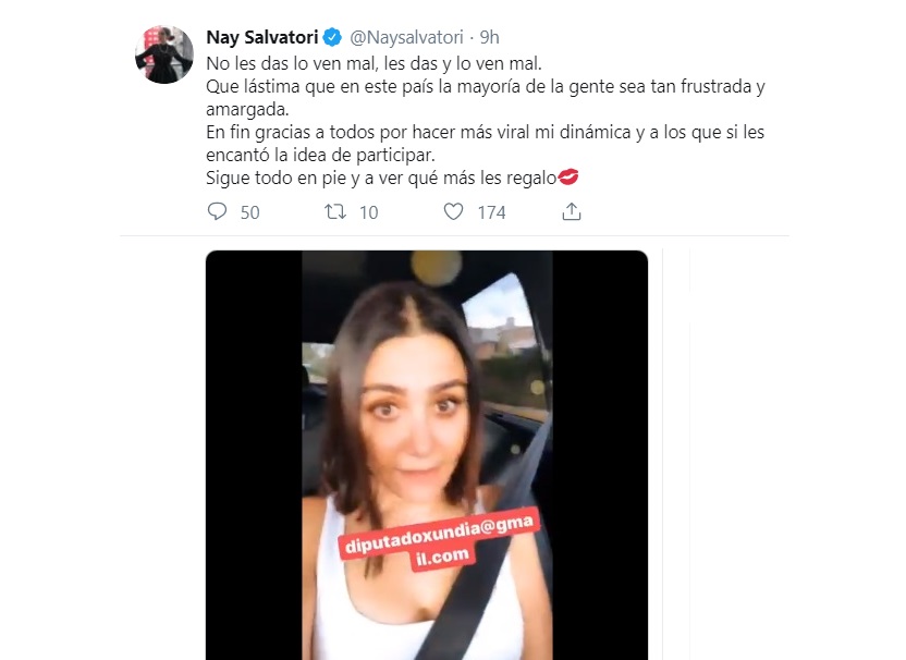 Frustrados y amargados, llama Nay Salvatori a los mexicanos