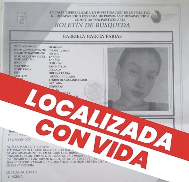 Encuentran con vida a menor de edad extraviada en Atlixco