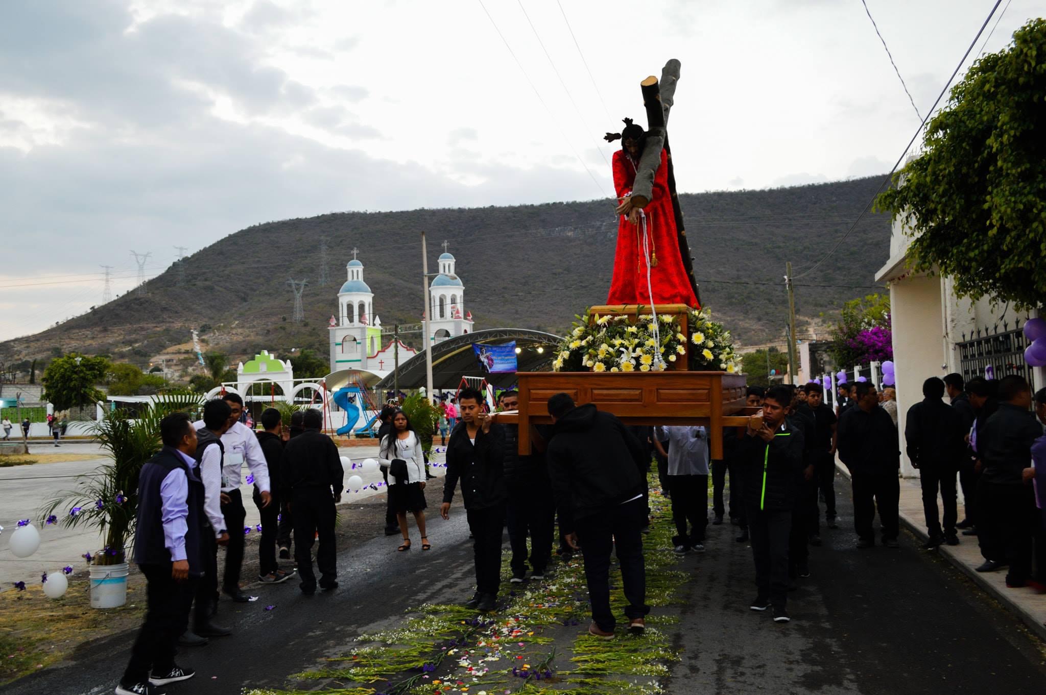 Todo listo para la procesión de Semana Santa más grande de Atlixco en Nexatengo