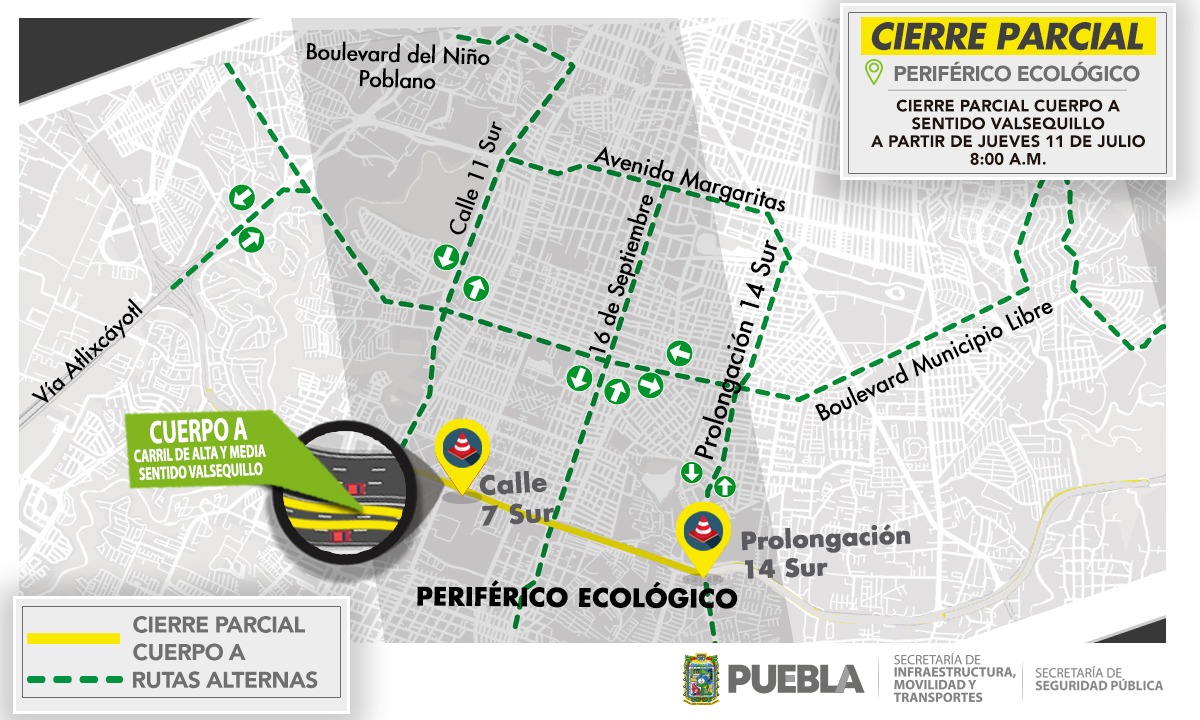 Cuidado, anuncian otra reducción de carriles en Periférico por obras