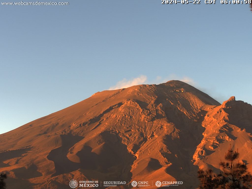 Popocatépetl, en calma, con 25 exhalaciones en 24 horas