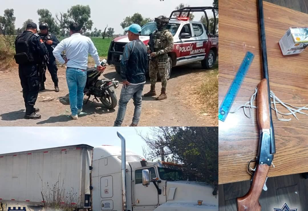 Cae sujeto armado y policía recupera unidades robadas en Huejotzingo