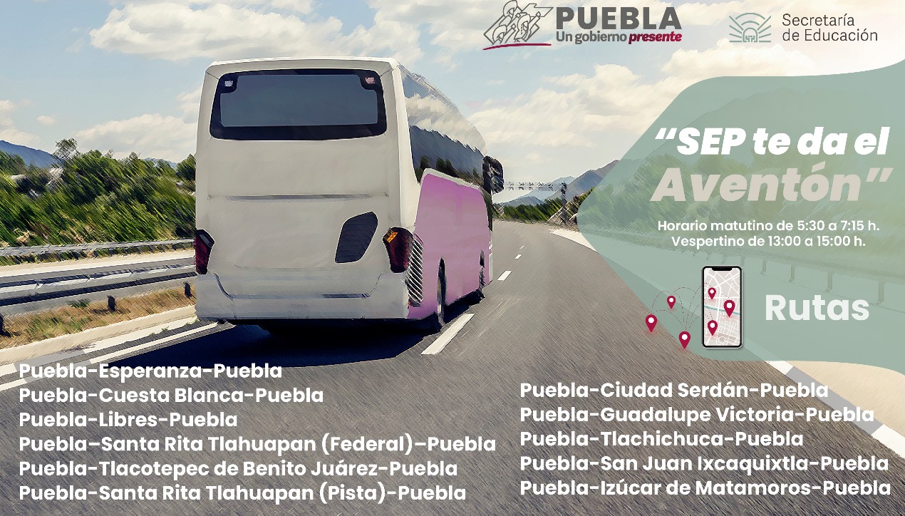 Ofrece SEP a docentes de municipios poblanos transporte gratuito