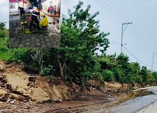 En Atlixco lluvias se llevan parte de cerro y adoquín en las calles 