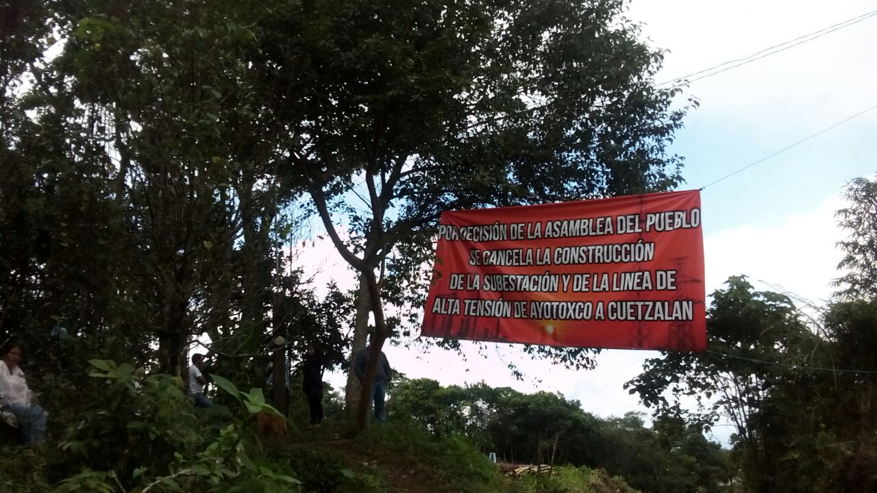 Exigen al gobierno federal cancelar subestación eléctrica en Cuetzalan
