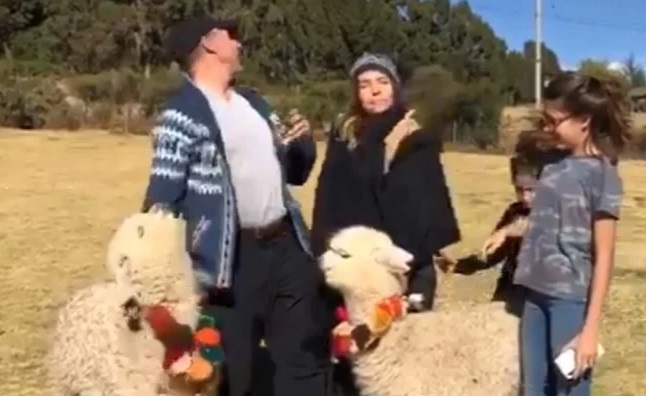VIDEO Hasta las alpacas le escupen a Sergio Mayer
