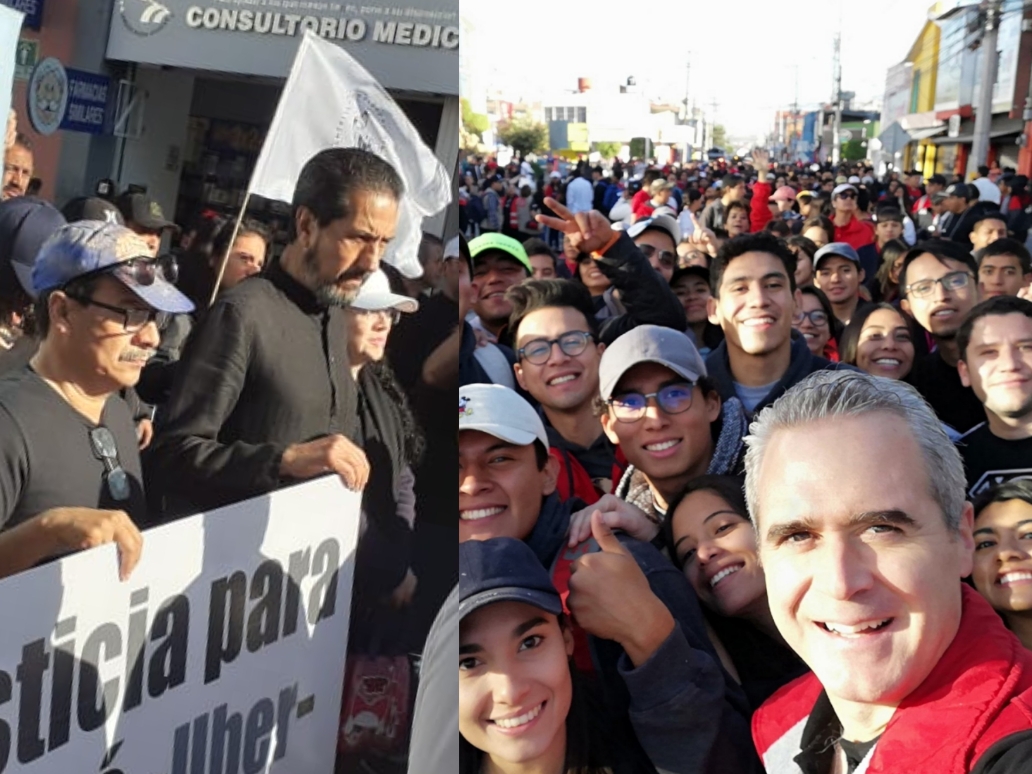 Rectores de la BUAP y UPAEP participan en la mega marcha universitaria