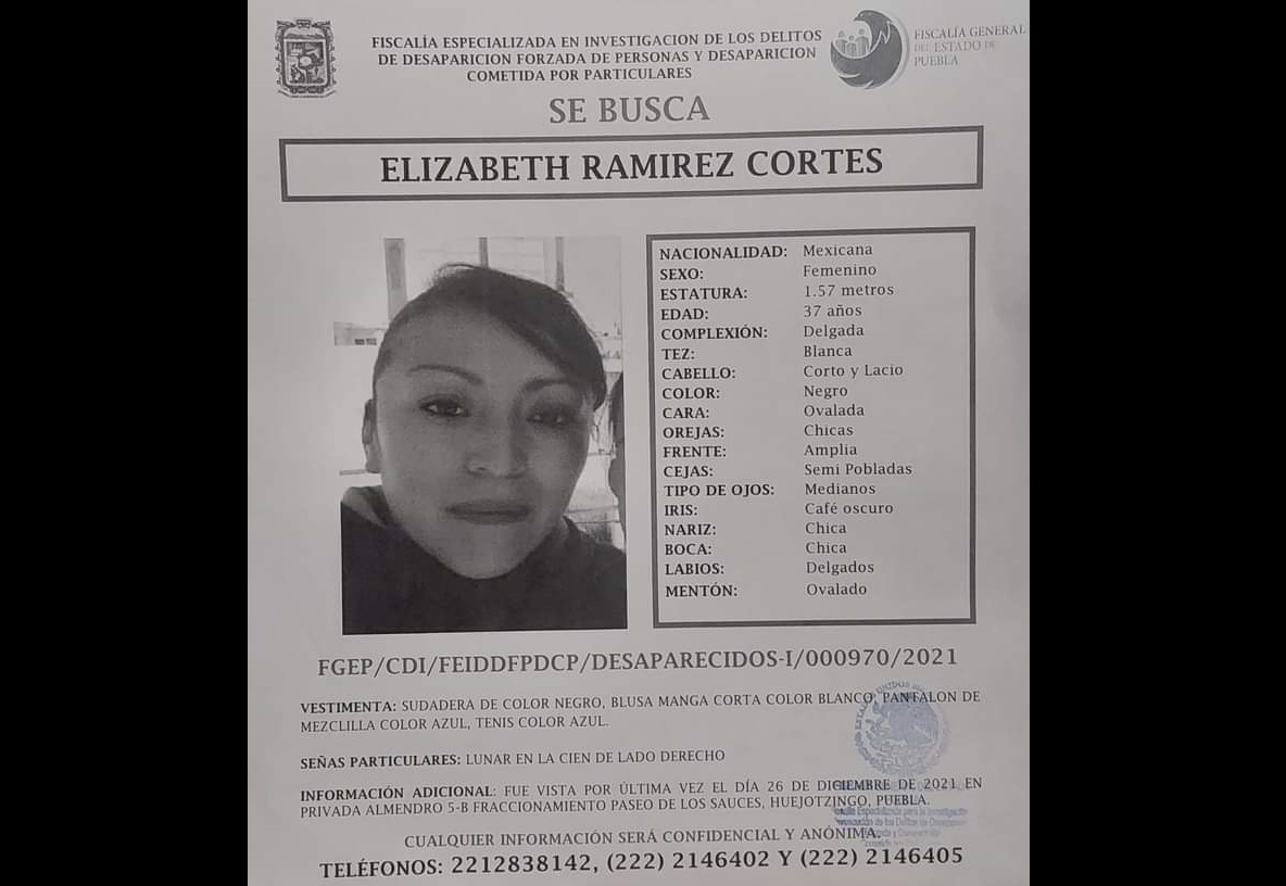 Elizabeth lleva tres días desaparecida en Huejotzingo