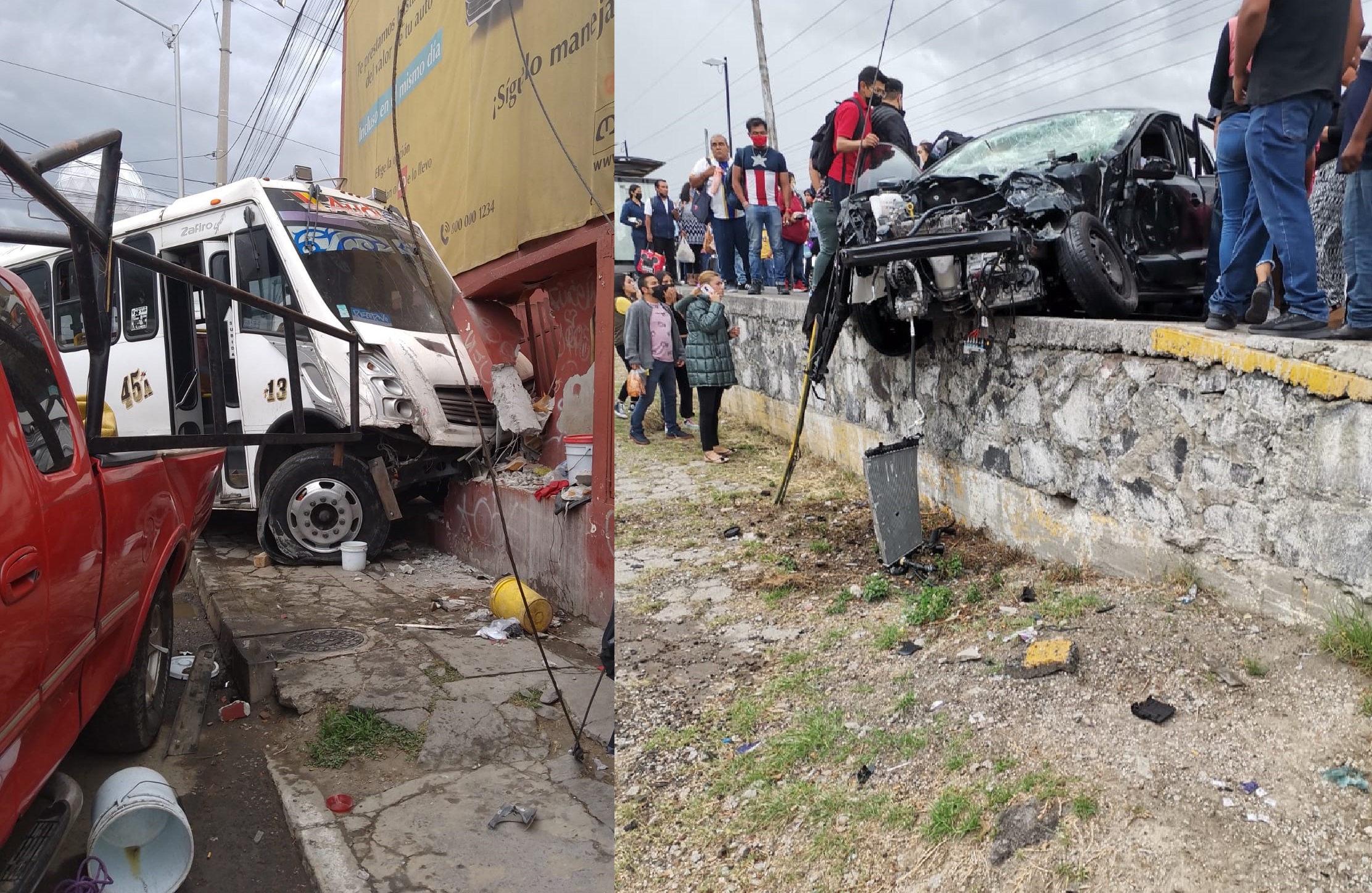 Ebrio, chofer de ruta 45A choca y deja 10 heridos frente al mercado Independencia