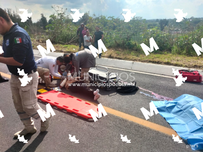 Joven motociclista muere tras atropellar a un perro en Tlaxcala