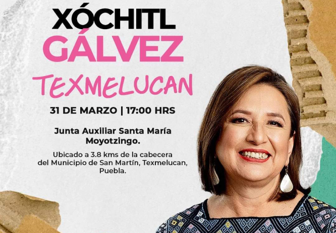 Xóchitl Gálvez visitará Moyotzingo, junta auxiliar más insegura de Texmelucan