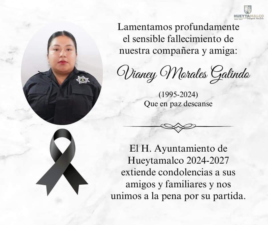 Mujer policía choca y muere en su patrulla en Hueytamalco