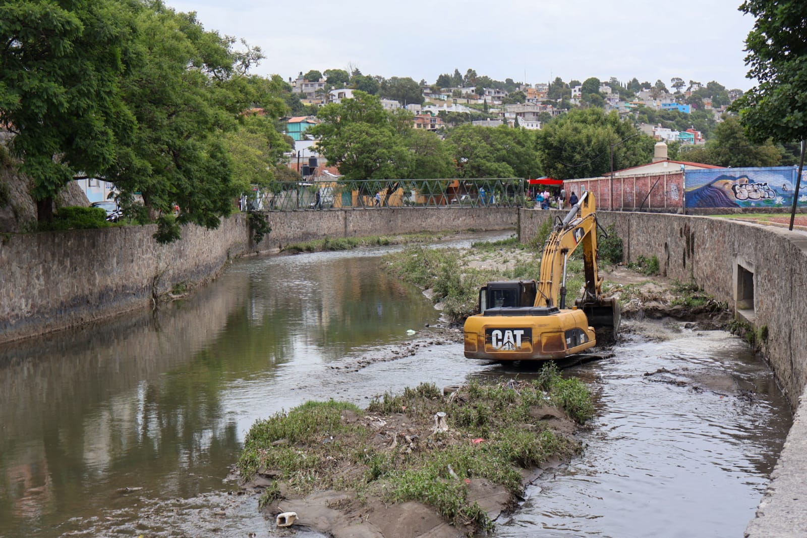Realizan desazolve en el río Zahuapan tras granizada en Tlaxcala