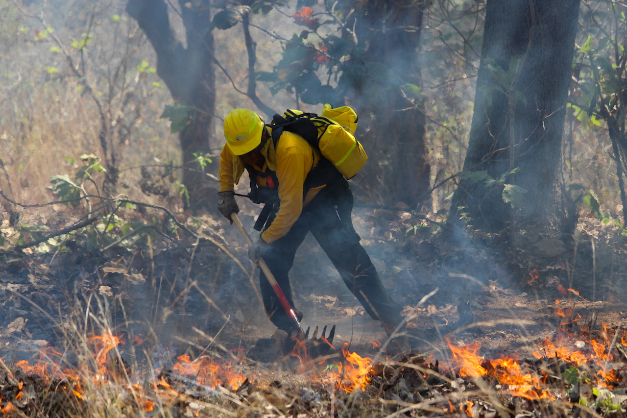 Brigadistas atrapados en incendio forestal fueron rescatados entre Puebla y Tlaxcala 