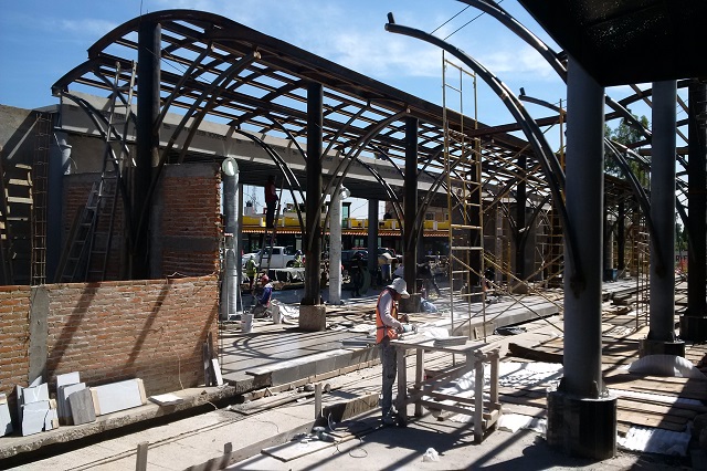 Avance del 70 por ciento tiene la estación del tren Puebla-Cholula