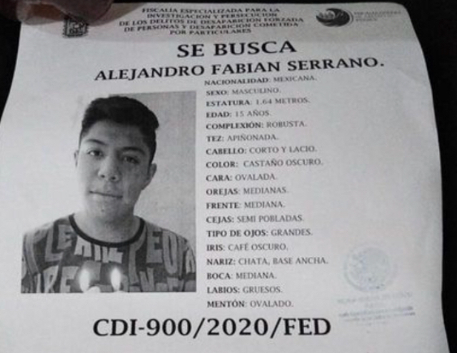 Alejandro Fabián, de 15 años, desapareció en Puebla