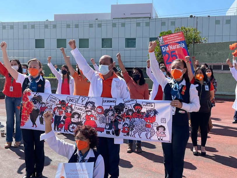 Realiza IMSS Puebla caminata contra la violencia hacia la mujer