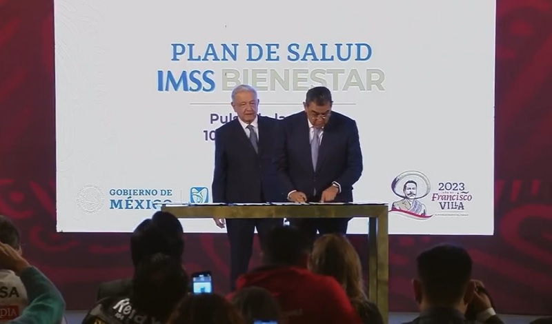 Firman Céspedes y AMLO convenio para sumar a Puebla al IMSS-Bienestar