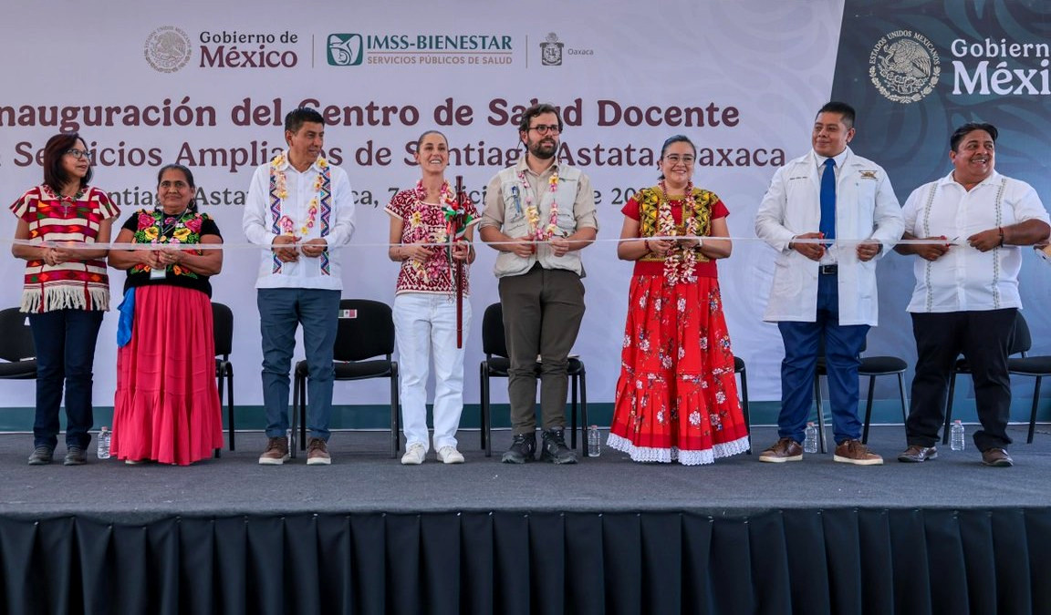 Inaugura Claudia Sheinbaum centro de salud ampliado de Santiago Astata