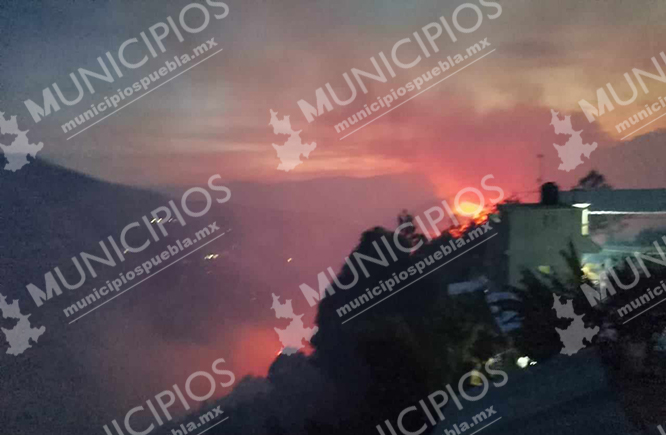 Incendio forestal afecta zona arbolada de comunidades de Coyomeapan