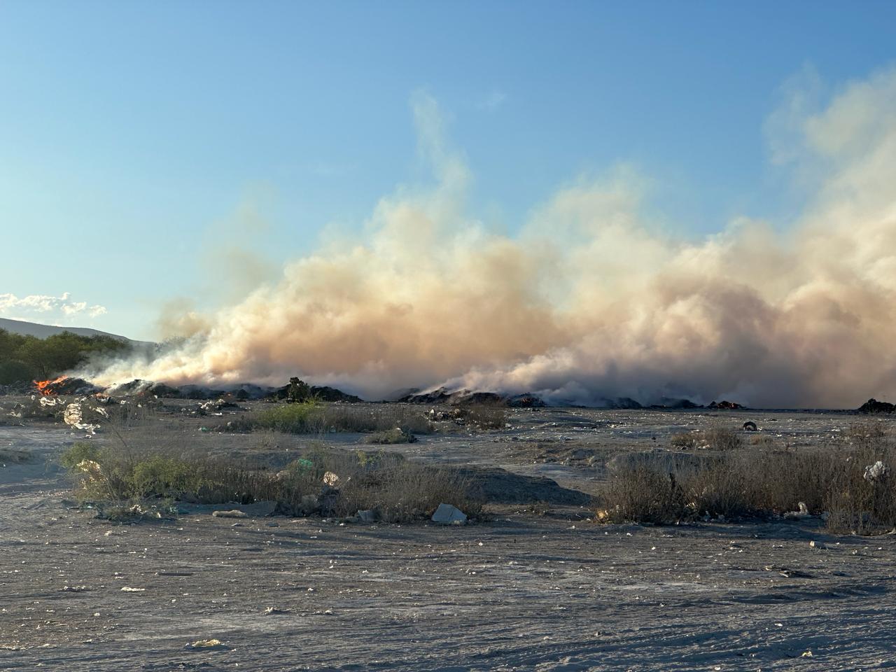 Incendio en basurero de San Marcos Necoxtla en Tehuacán ya fue controlado