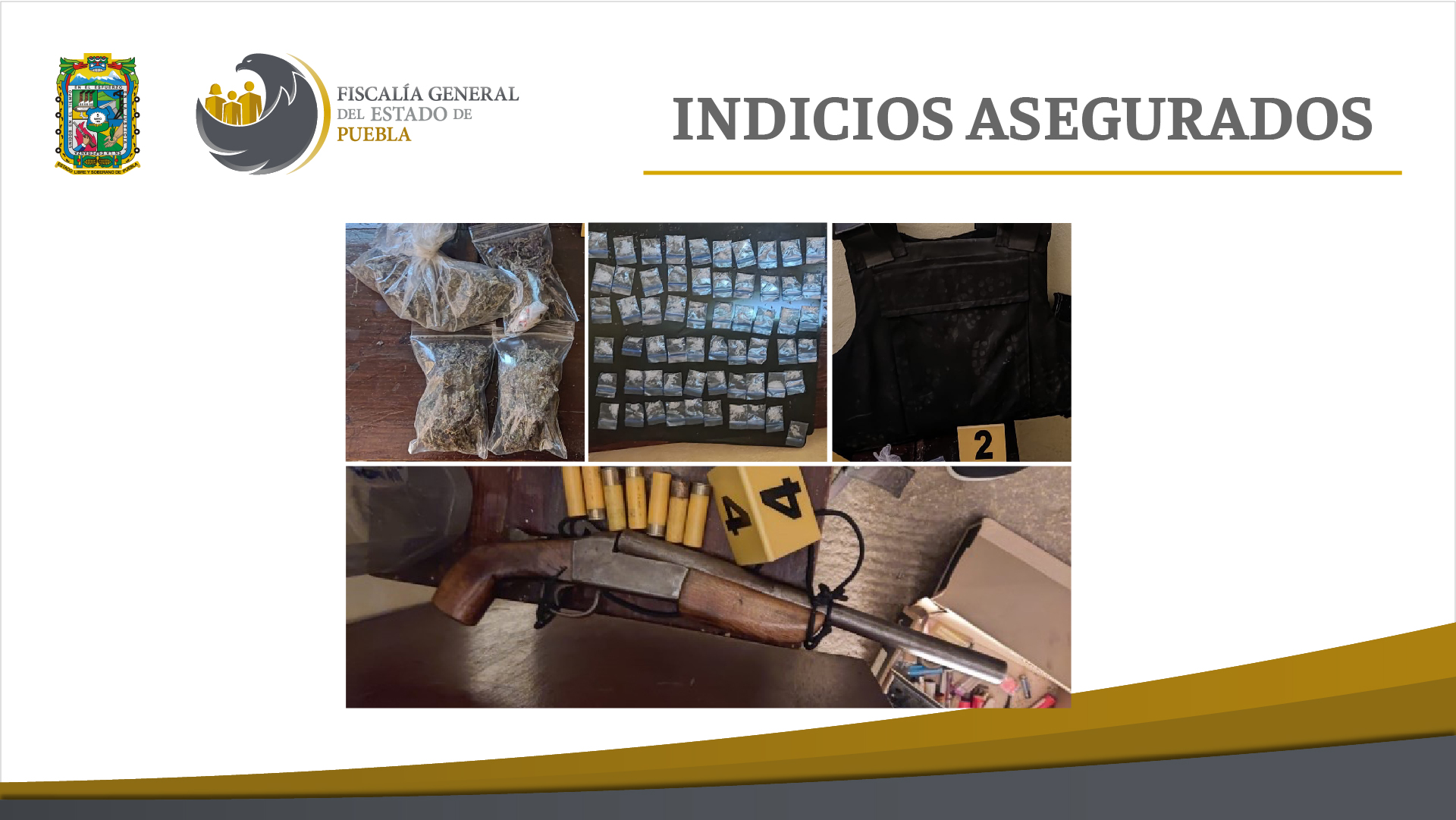 Catean inmueble en Juan C. Bonilla y confiscan drogas y un arma