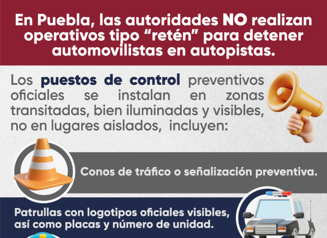 SSP advierte de retenes falsos en autopistas poblanas