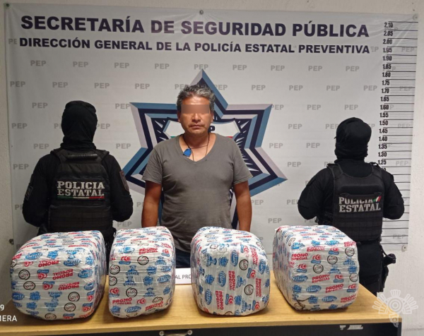 Cae Isaac con más de 26 kilos de marihuana en junta auxiliar de Puebla