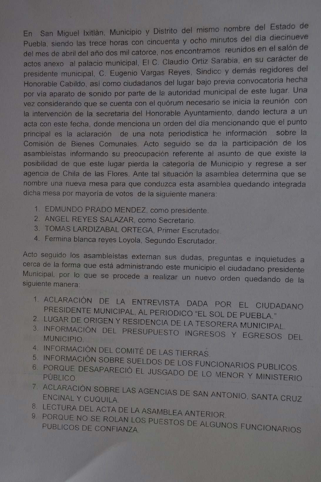 Ciudadanos de Ixitlán pedirán al Congreso destitución de su alcalde