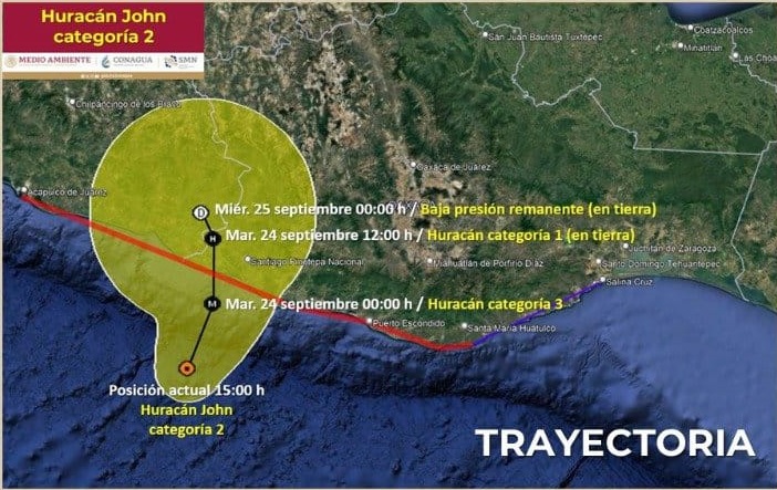 Huracán John traerá lluvias fuertes a Puebla toda la semana, alerta PC