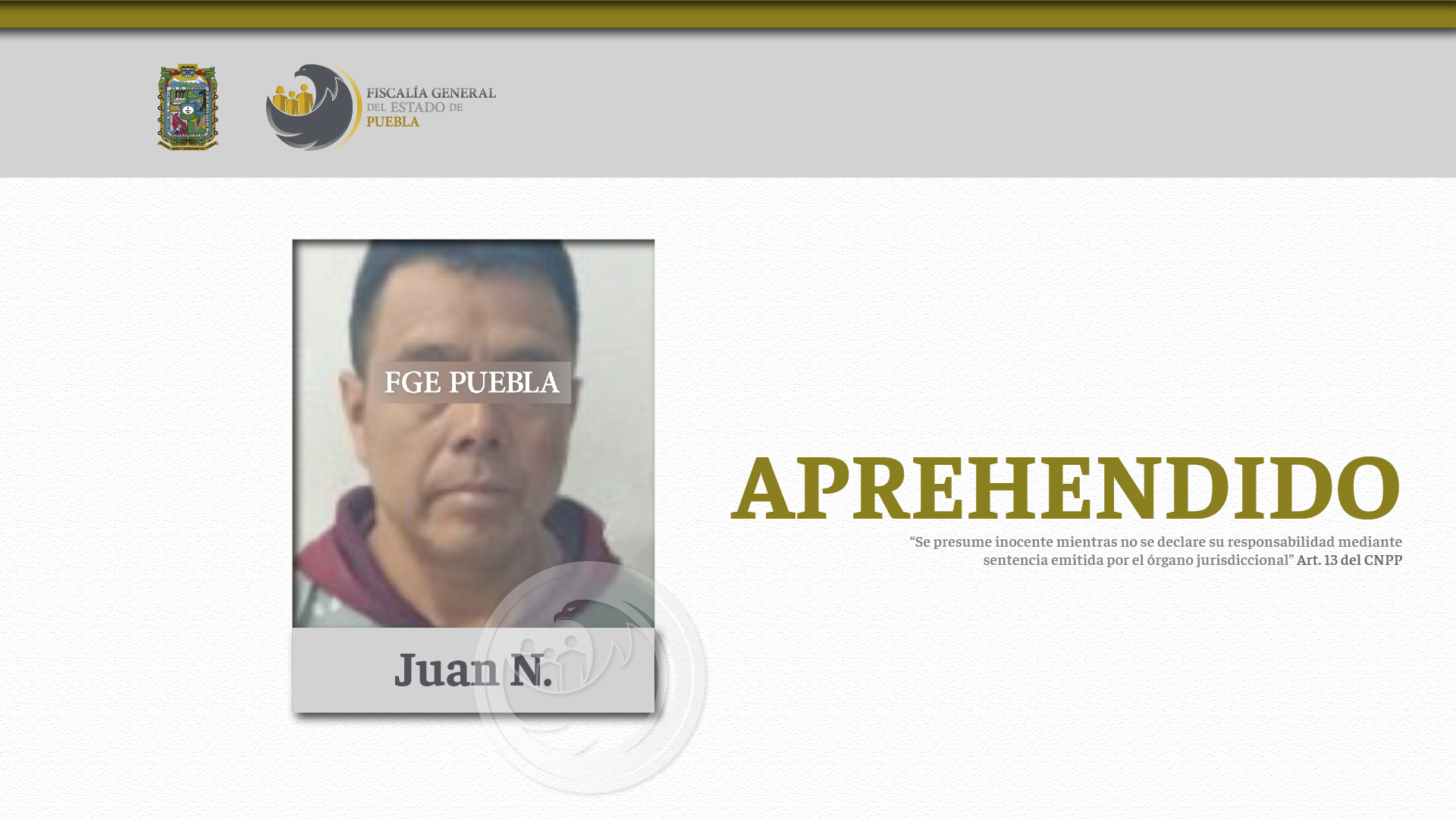 Cae Juanito en Cholula por secuestrar a menor de edad en Veracruz