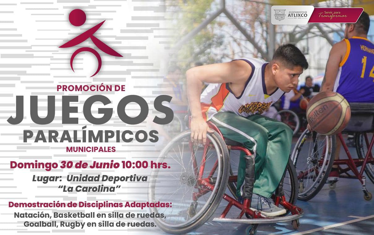 Atlixco, será sede de exhibición de Juegos Paralímpicos