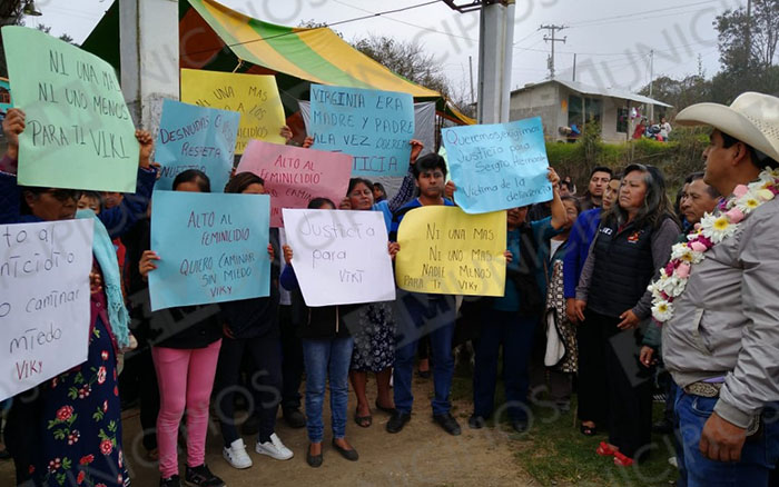 Habitantes piden justicia por feminicidio en Zacapoaxtla