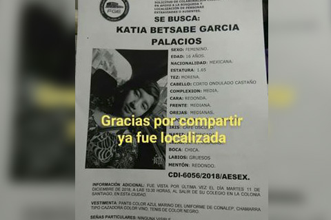 Familia busca a Katia, la vieron por última vez al salir de la escuela