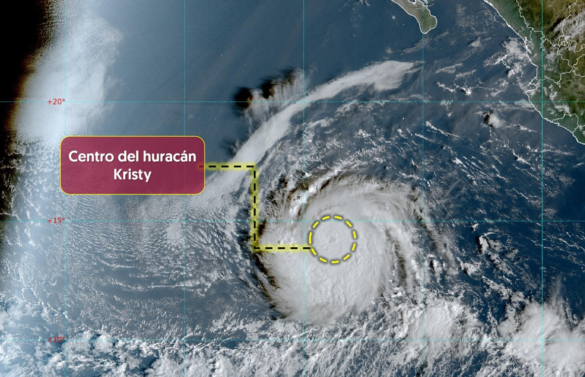 Huracán Kristy causa fuertes lluvias en el Pacífico mexicano