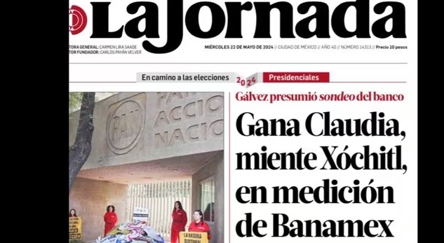 Gana Claudia, miente Xóchitl: Banamex. La embustera de Krauze, A. Camín y Castañeda
