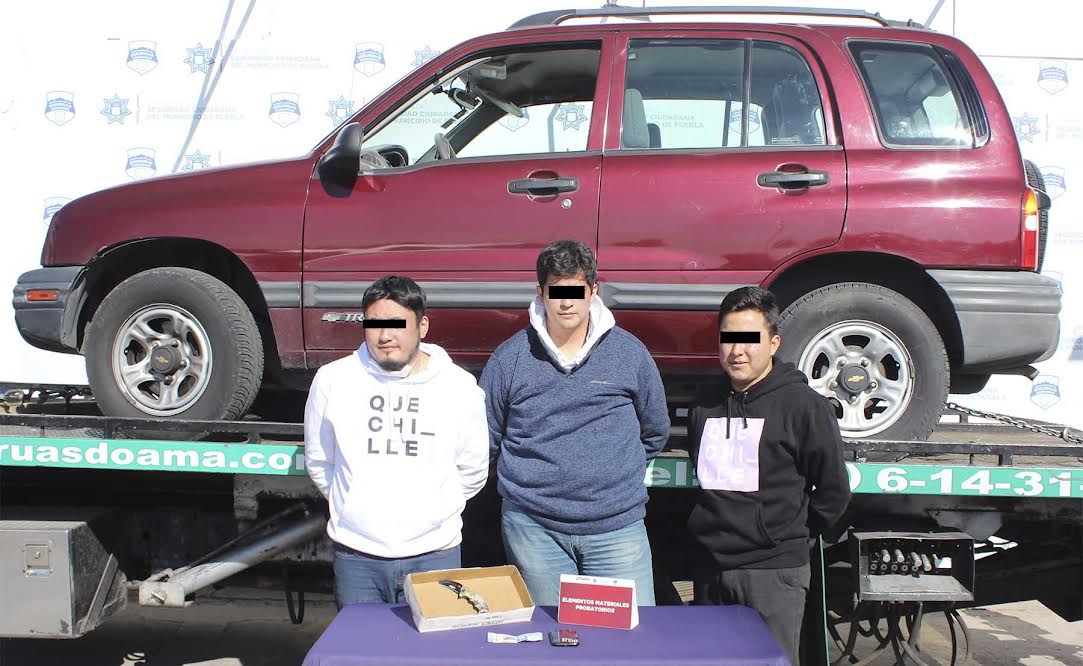 Ellos robaban a repartidores de alimentos en Puebla