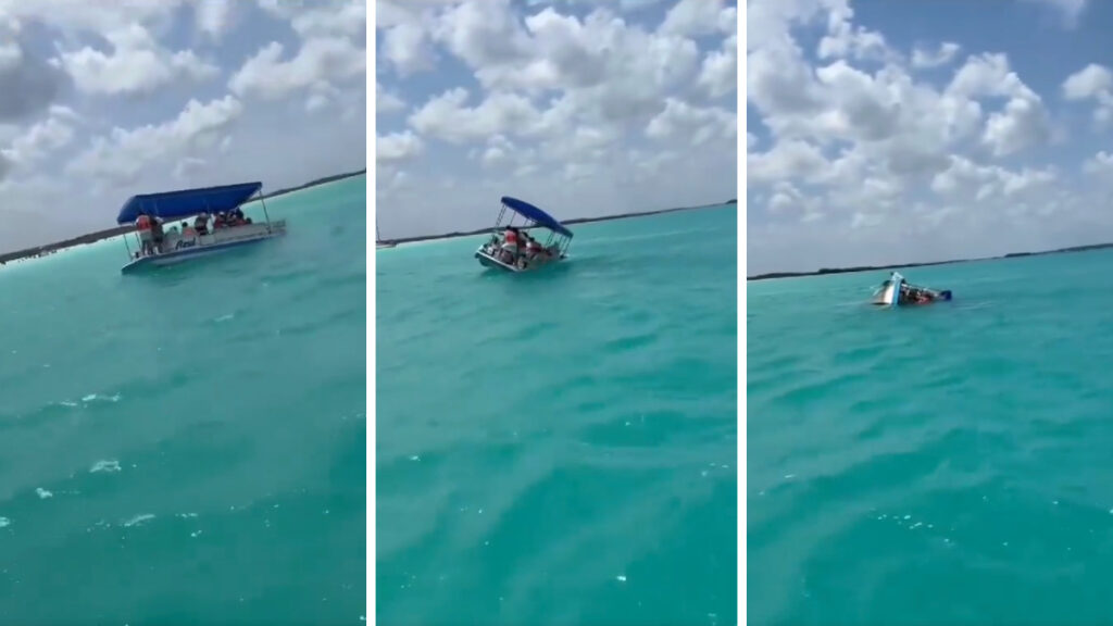 VIDEO Así fue el naufragio en la laguna de Bacalar