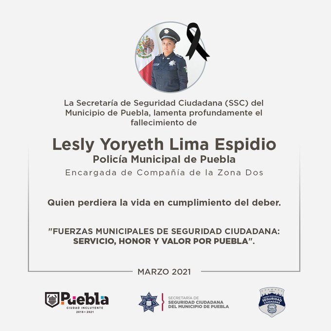 Fallece mujer policía tras caer de patrulla durante persecución en Puebla