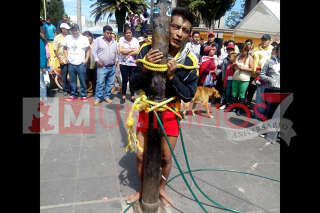 Habitantes de San Salvador el Seco intentan linchar a sujeto