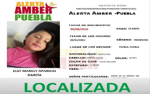 Localizan ilesa a la niña Elsy Marely Aparicio García