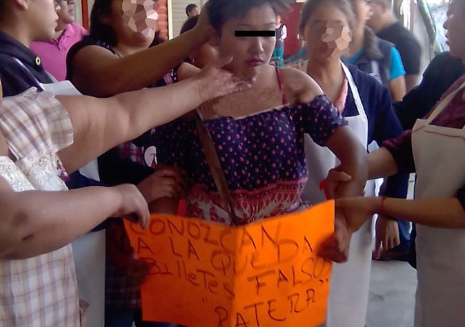 Exhiben a mujer por pagar con billetes falsos en el mercado Zapata