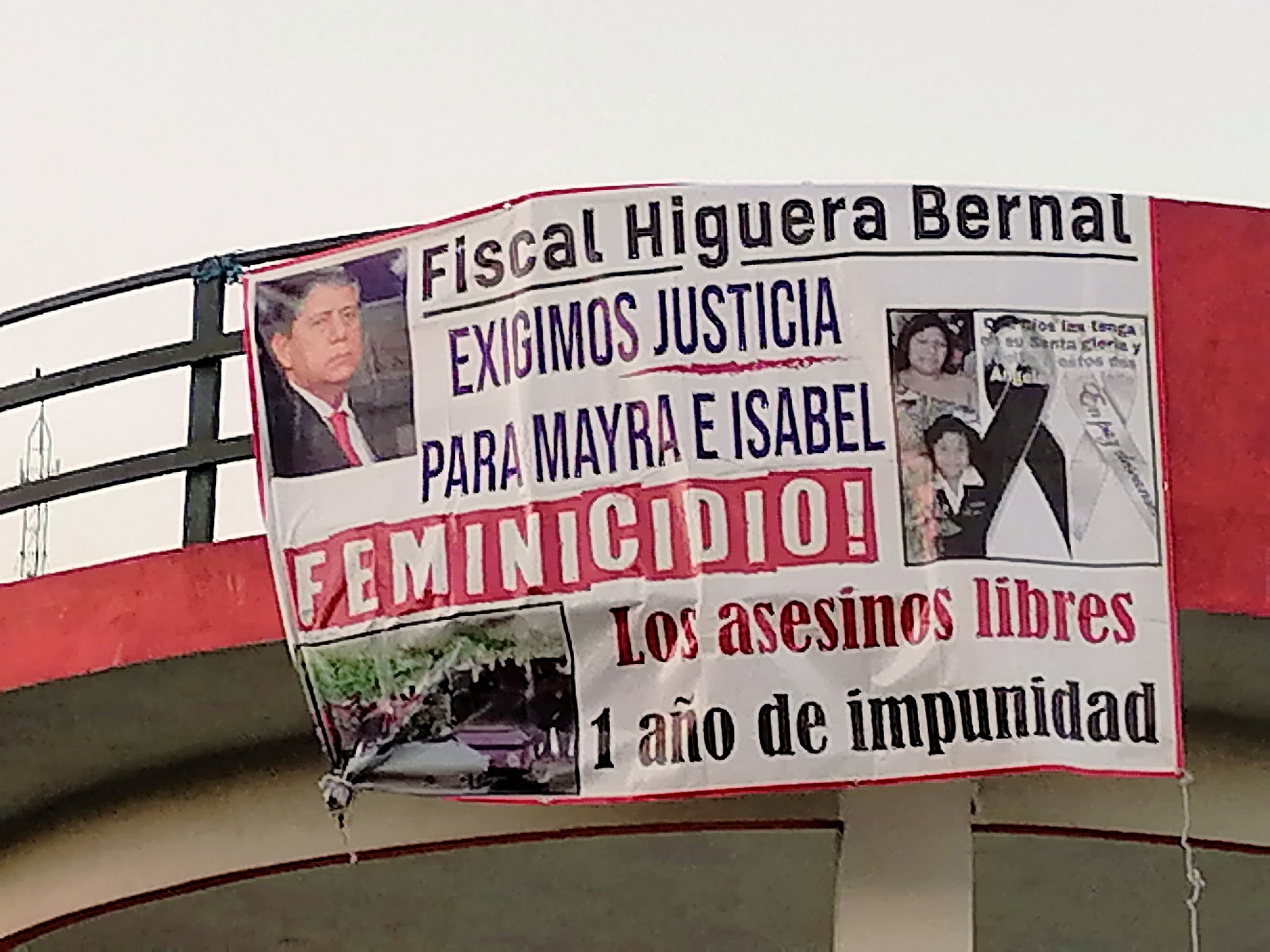 Con lona en el zócalo exigen justicia para Mayra e Isabel en Chietla  