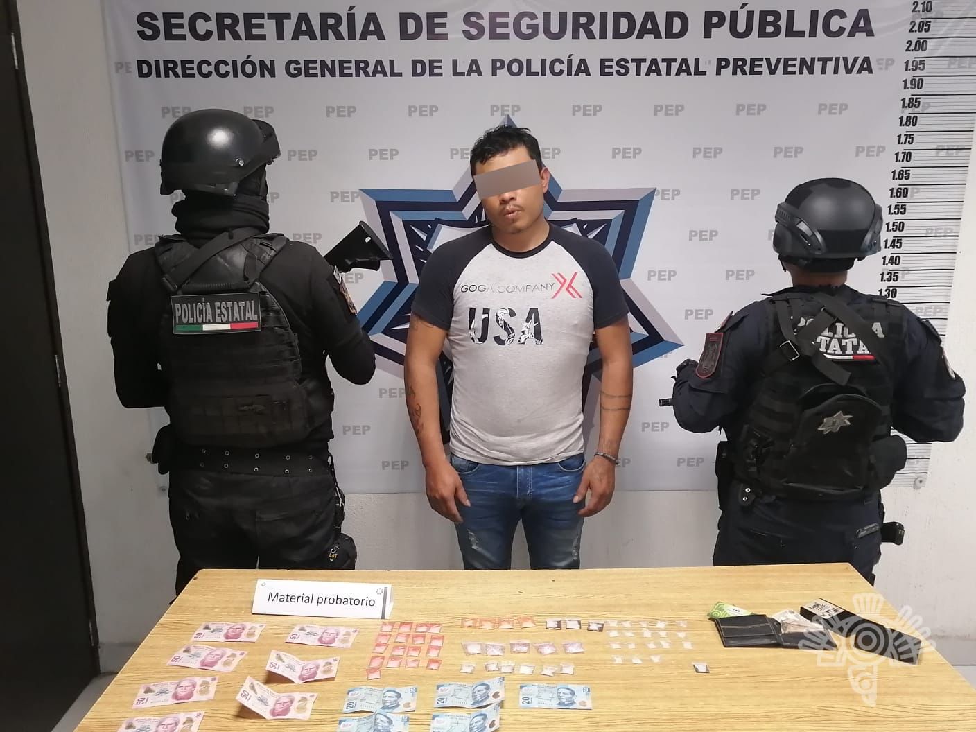 Detienen a presunto narcomenudista en Los Reyes de Juárez