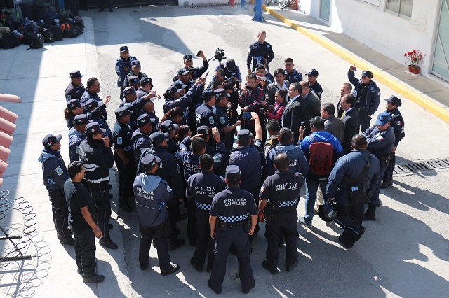 Sustituyen a responsables operativos tras protesta de policías auxiliares