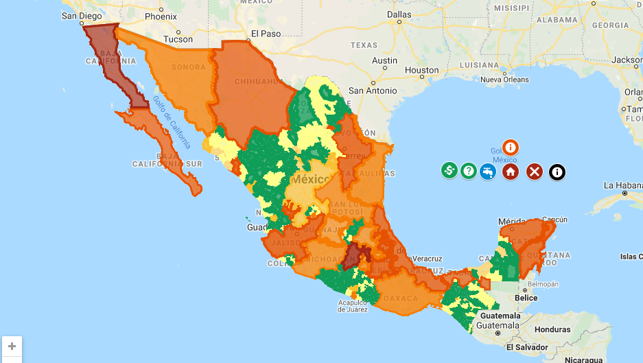 Consulta este mapa para ver cómo ha avanzado el COVID19 en México