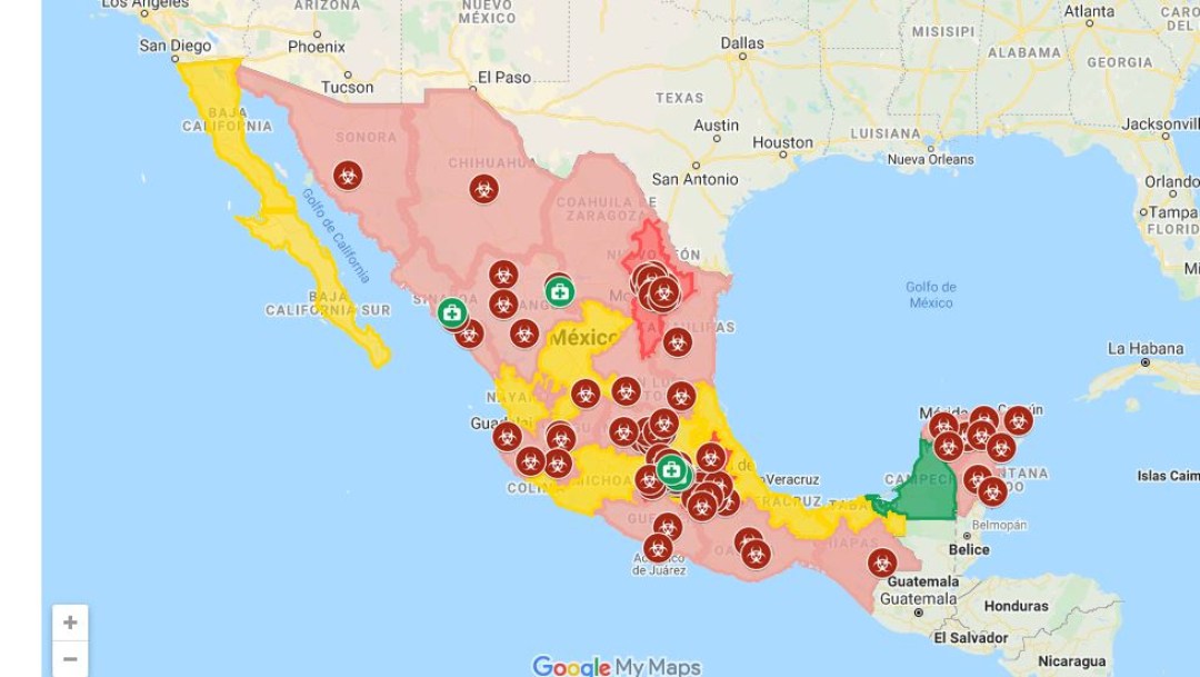 MAPA Así se ha expandido el coronavirus en México