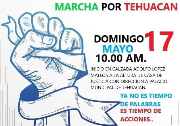 Se desmarcan agrupaciones de marcha para levantar contingencia en Tehuacán