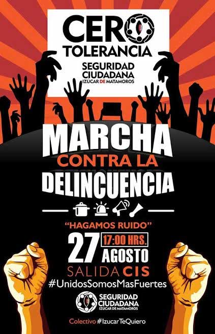 Convoca Seguridad Ciudadana de Izúcar a marcha contra la delincuencia